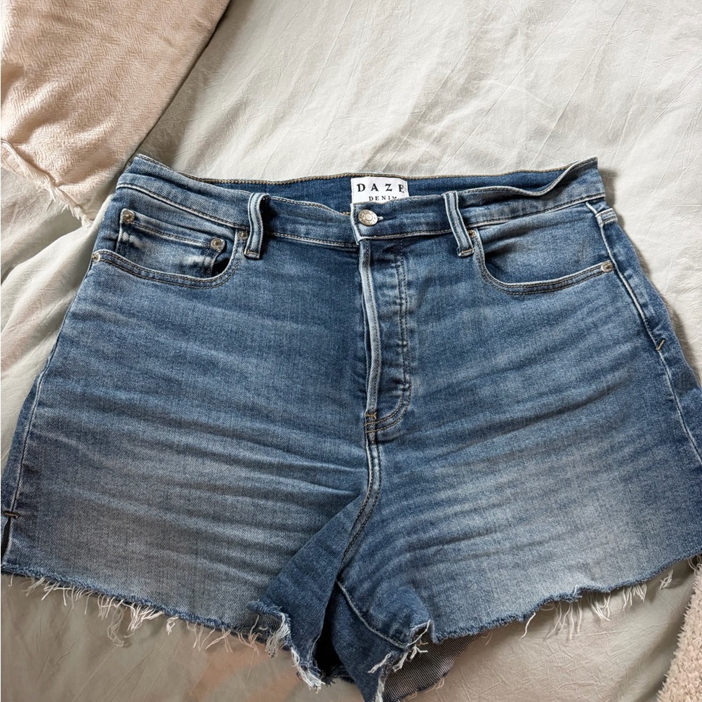 Daze Denim High-Rise Blue Jean Shorts